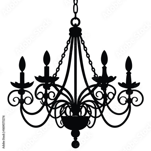 Interior designer element isolated chandelier on white background