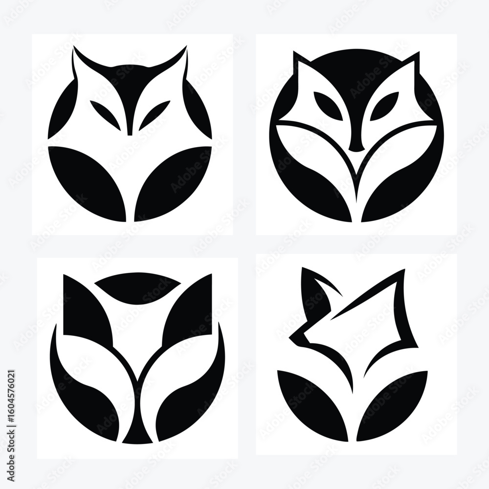 Obraz premium Fox face logo vector art desig