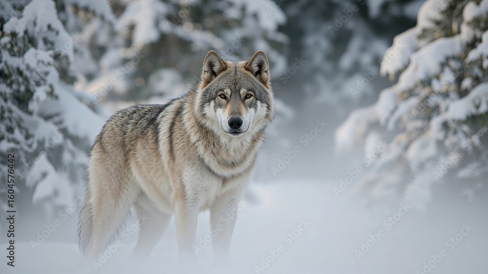 Obraz premium Howling beast of the cold north