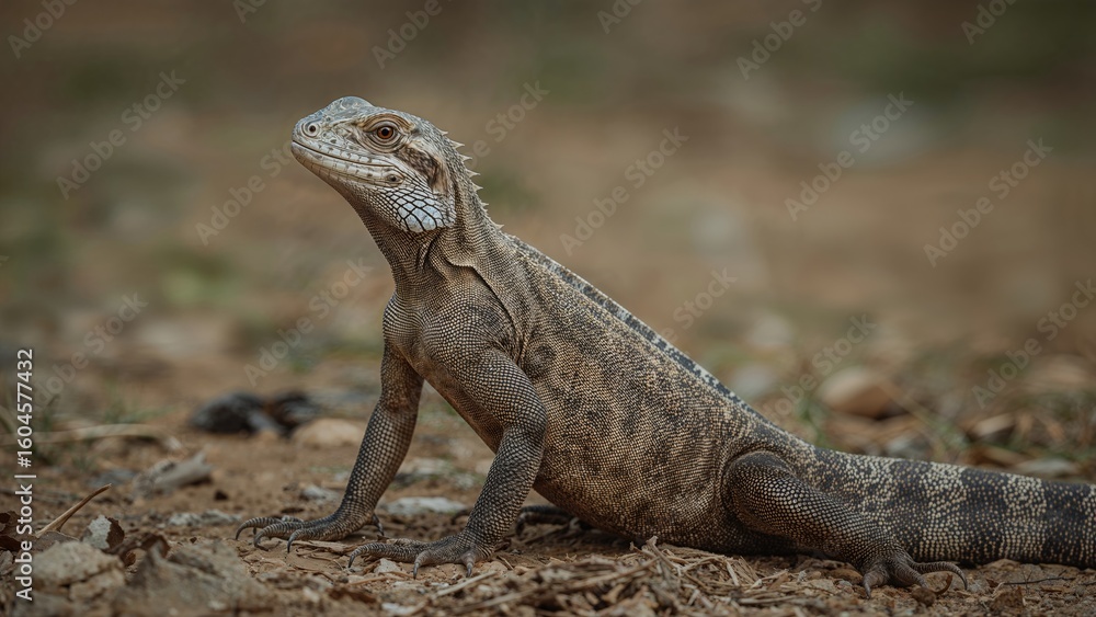 A reptilian creature known as a monitor lizard A reptilian creature known as a monitor lizard