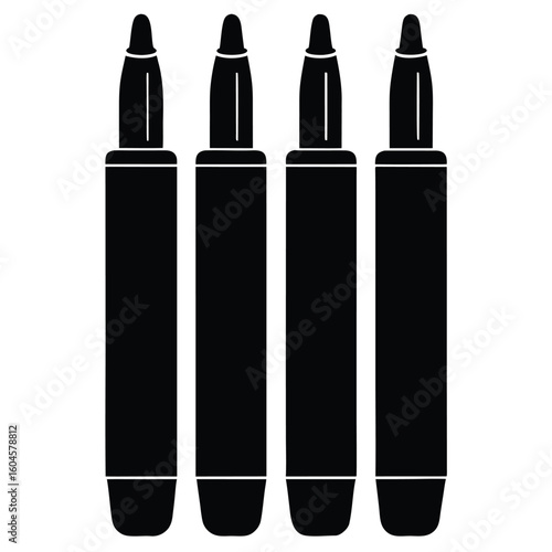 Interior designer element isolated color pen set on white background