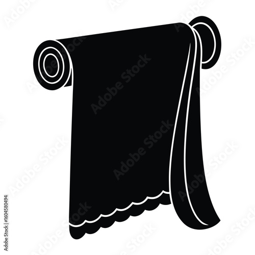 Interior designer element isolated curtain fabric roll on white background