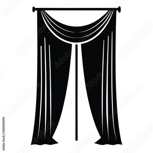 Interior designer element isolated curtain on white background