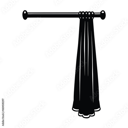 Interior designer element isolated curtain rod on white background