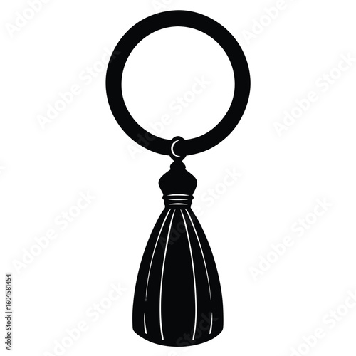 Interior designer element isolated curtain tie ring on white background