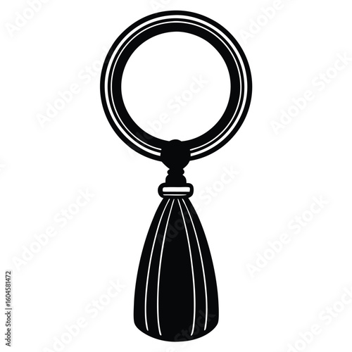 Interior designer element isolated curtain tie ring on white background