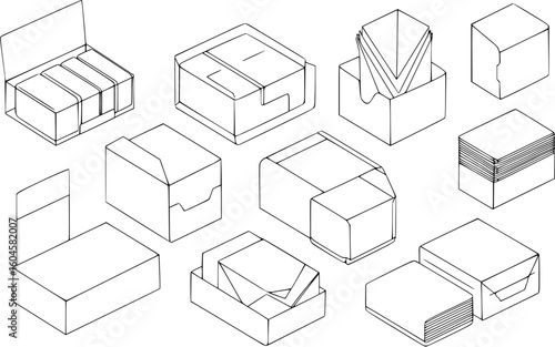 vector box with napkins on uniform background .Generative AI
