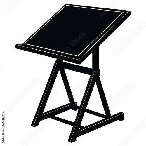 Interior designer element isolated drafting table on white background