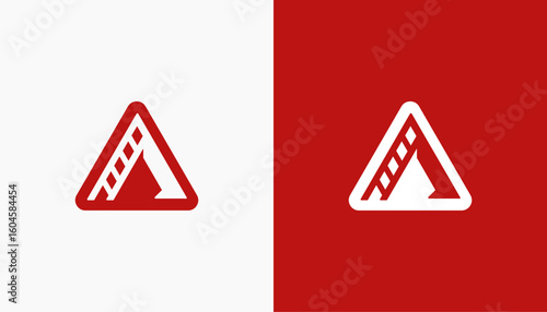 Abstract letter A logo for negative videotape film play vector template