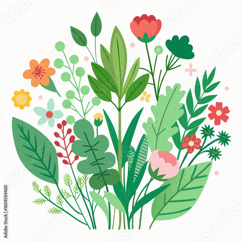 flowers and leaves
