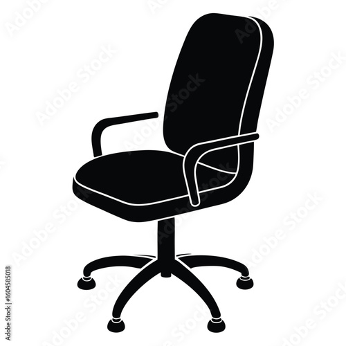 Interior designer element isolated ergonomic chair on white background