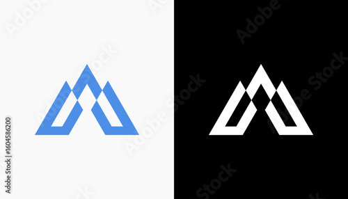 Abstract letter A logo for negative videotape film play vector template