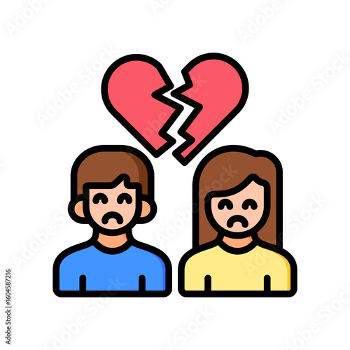 Break Up lineal color icon