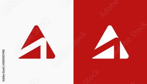 Abstract letter A logo for negative videotape film play vector template