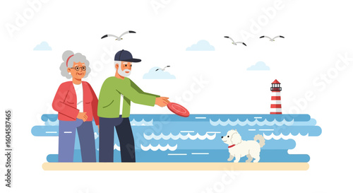 Celebrating National Senior Citizens Day A Coastal Scene of Joy, Laughter, and Cherished Moments by the Sea