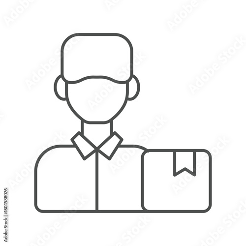 Delivery Boy thinline icon , vector, pixel perfect, illustrator file 


