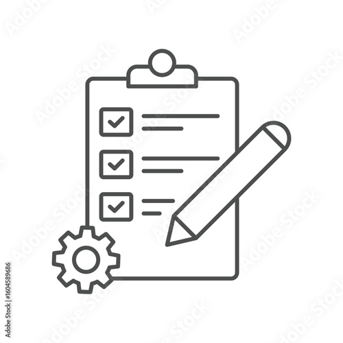 Order Processing thinline icon , vector, pixel perfect, illustrator file 
