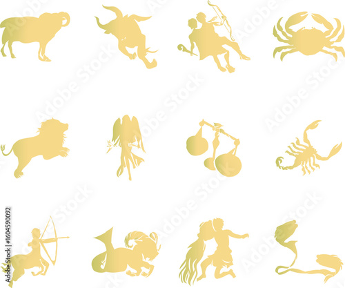 12星座ゴージャスなシルエット素材セット