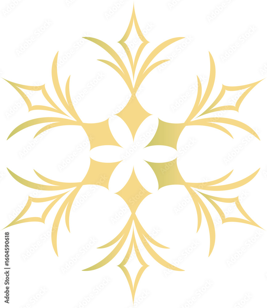 Fototapeta premium アンティークでおしゃれなマーク・雪の結晶素材