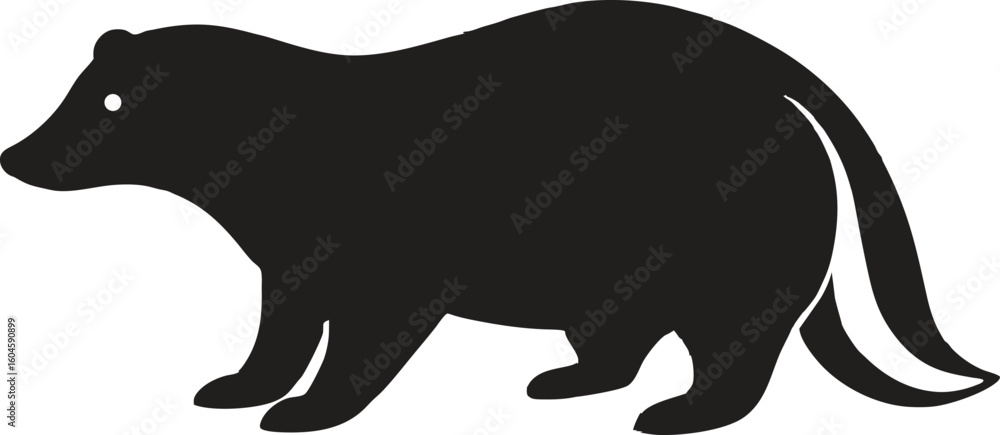 Obraz premium badger silhouette vector art
