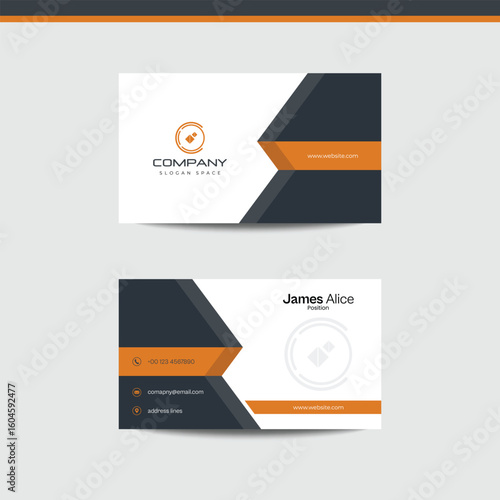 Modern business card design template for professional networking and brand identity showcasing company information