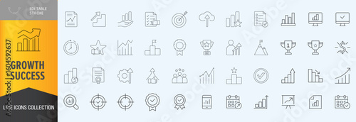 Growth and sucess icon set