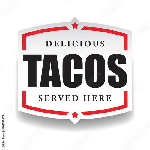 Delicious Tacos label sticker tag