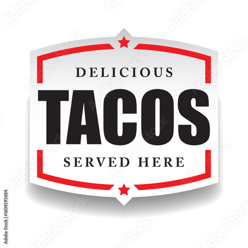 Delicious Tacos label sticker tag
