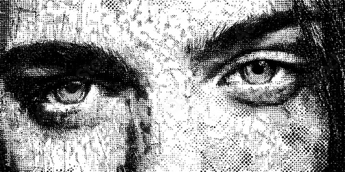 Halftone entoptic pattern with retina hallucination effect - abstract art for creative design