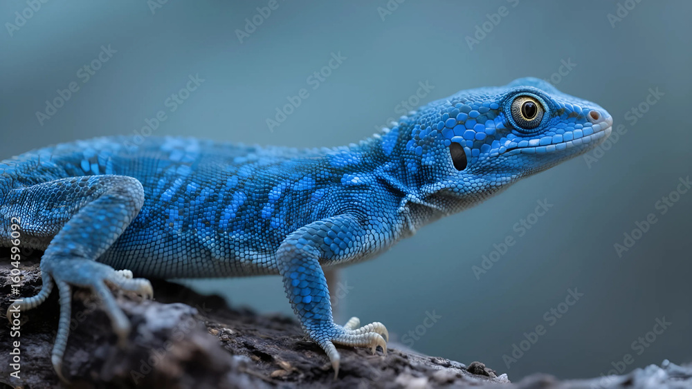 Naklejka premium lizard on a rock