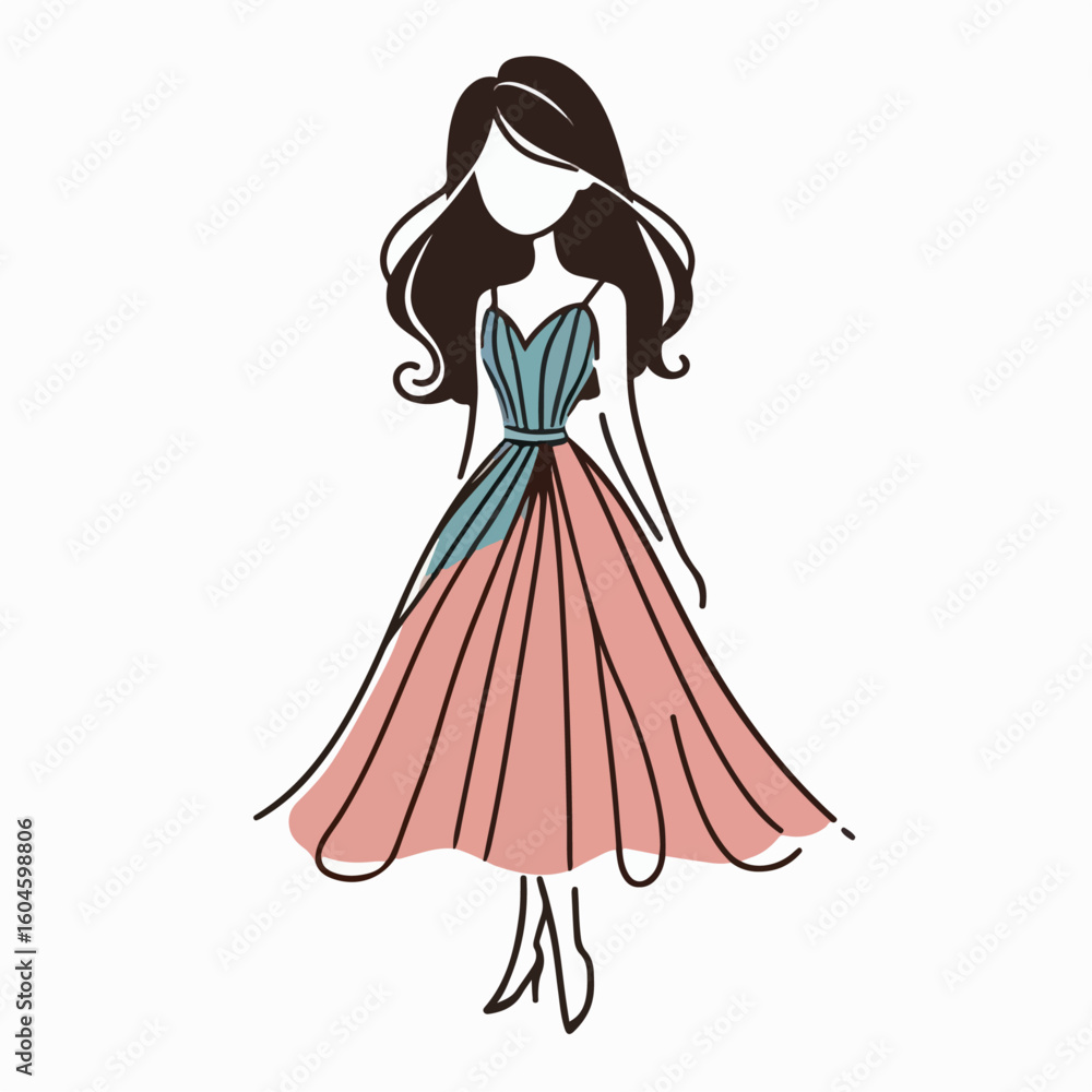 Fototapeta premium girl in red dress