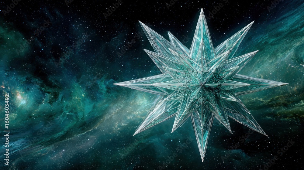Fototapeta premium Star-like crystal in deep space