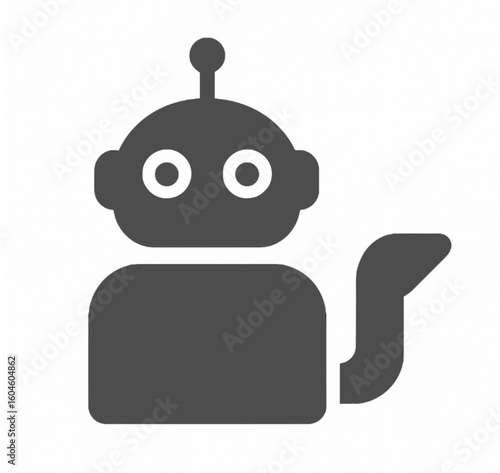 Obraz na płótnie Robot Icon – Minimal Vector Silhouette