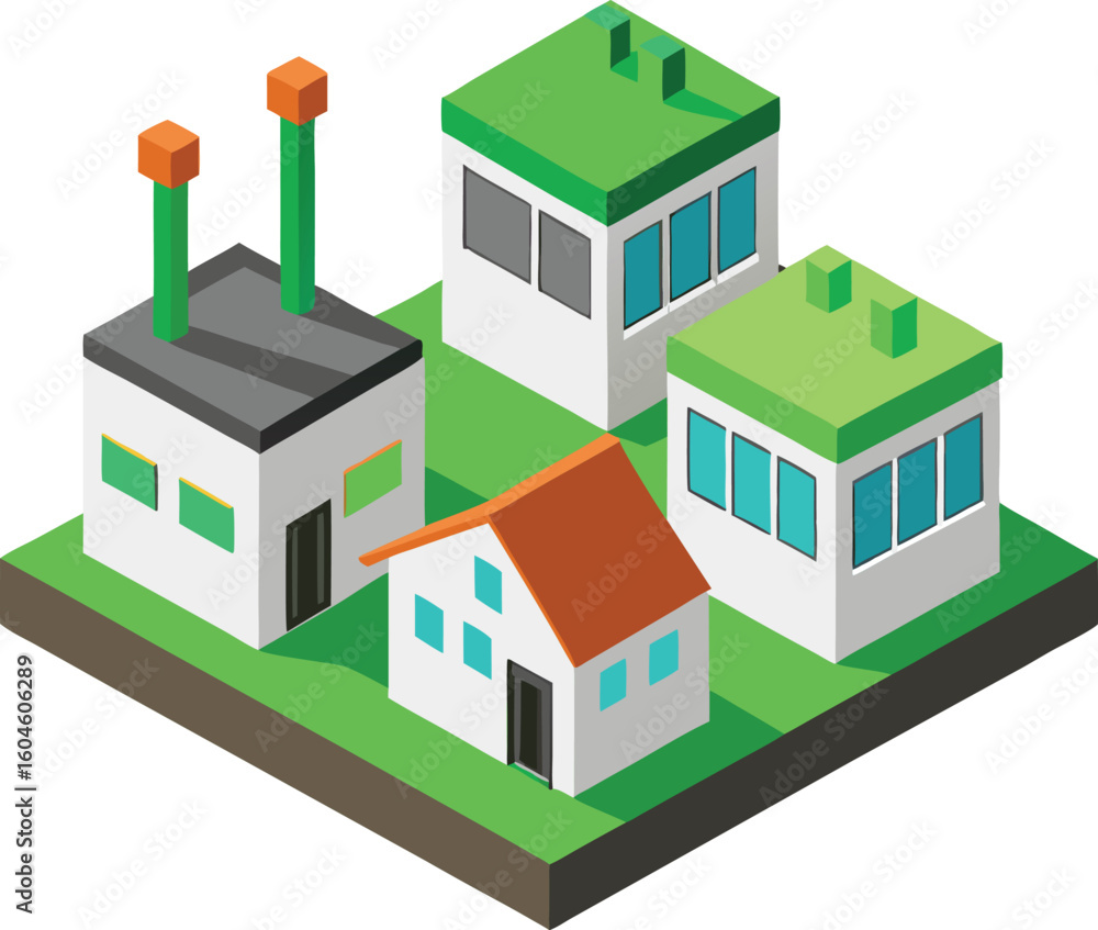 Vector illustration of Green House Background White Background Vector illustration of Green House Background White Background