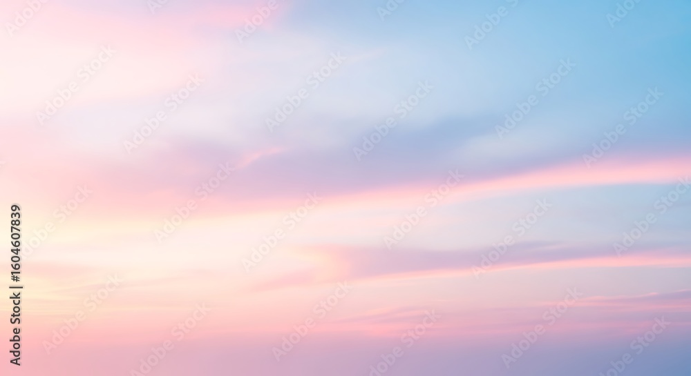 Fototapeta premium Soft pastel sunset sky with diffused clouds.
