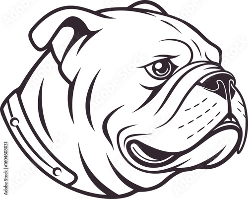 bulldog portrait vector isolated clear background