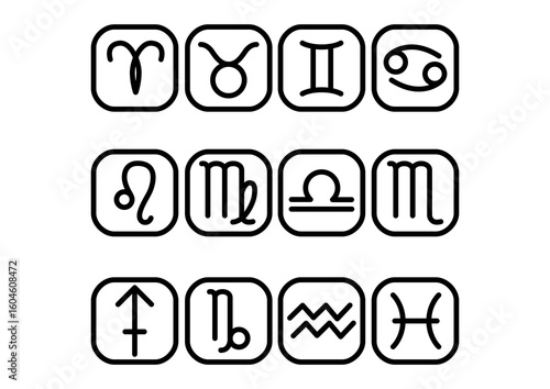Zodiac sign vector in the square
