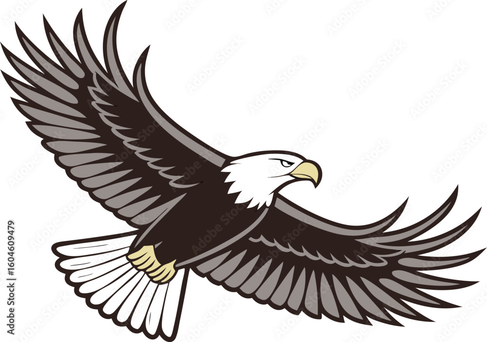 Obraz premium soaring eagle isolated silhouette on transparent background