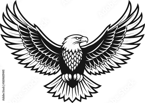 eagle soaring bird vector on transparent background