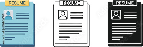 Resume template design for job application and career opportunity vector illustration