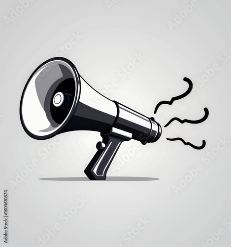 Black Megaphone Amplifying Voice in Action