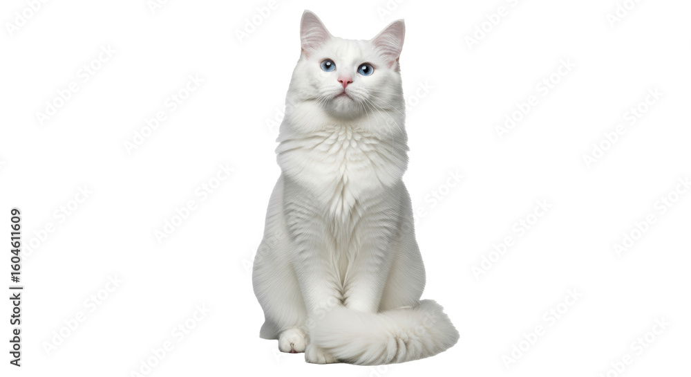 Foto Isolated White Angora Cat