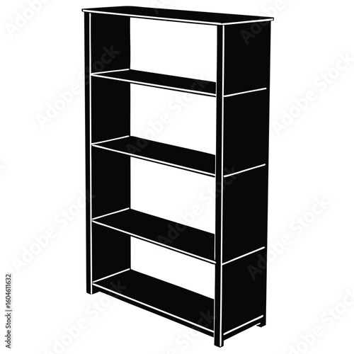 Interior designer element isolated shelving unit on white background