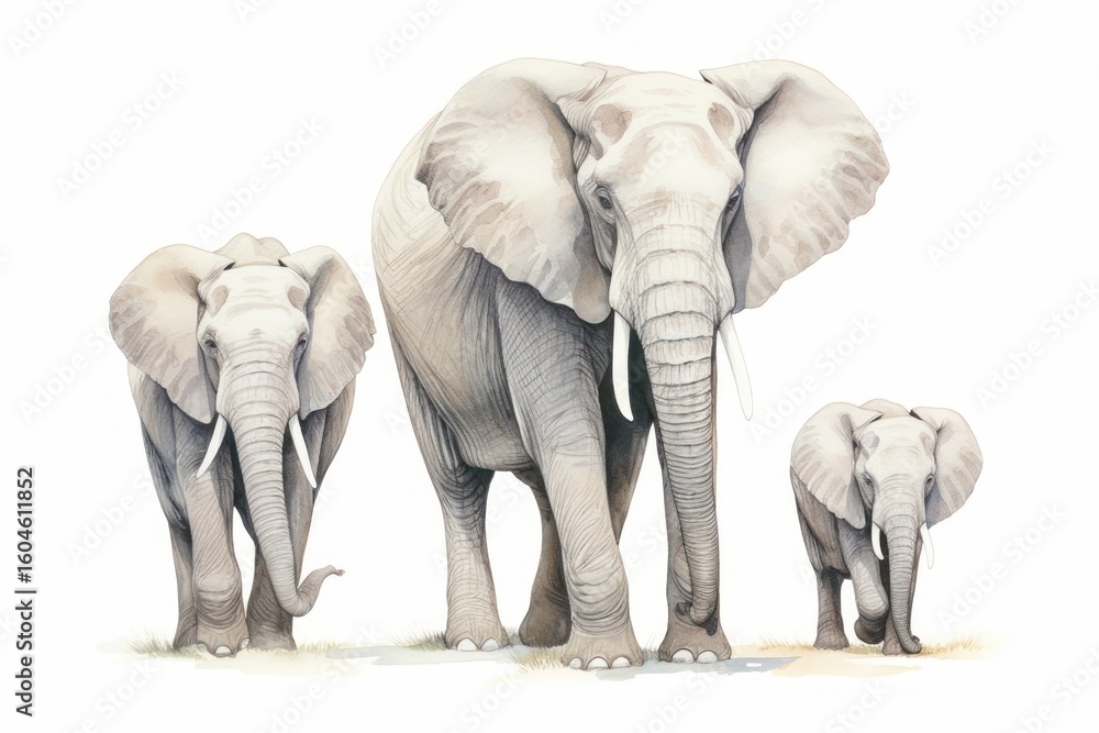 Fototapeta premium Elephant wildlife drawing animal.