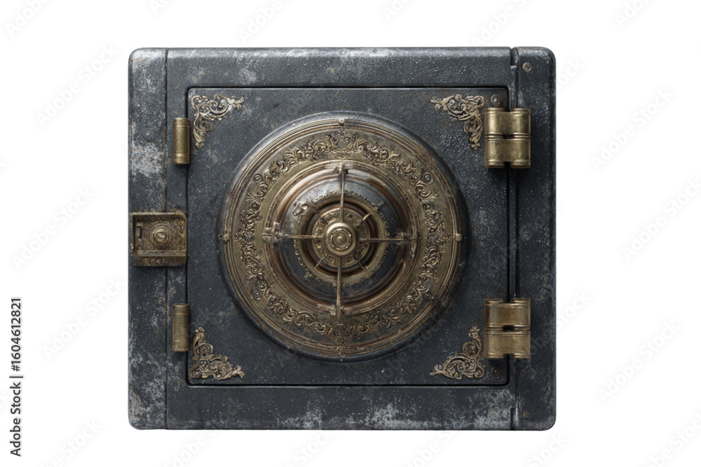 Obraz premium old metal safe with gold coins
