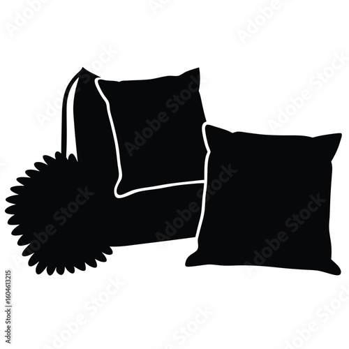 Interior designer element isolated soft furnishing on white background