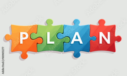 Colorful Puzzle Pieces Spelling Plan