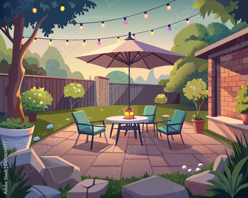 outdoor cafe in the garden