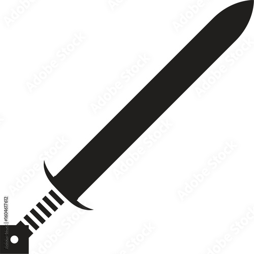 sword silhouette, vector illustration on a white background