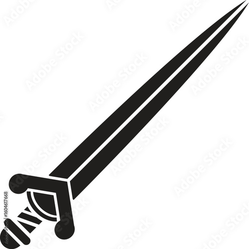 sword silhouette, vector illustration on a white background